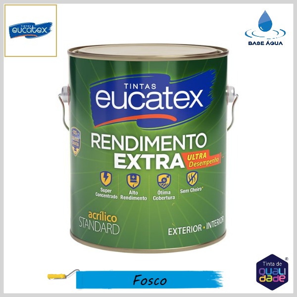 Tinta Acrílica Rendimento Extra Standard Fosco, Galão 3.6lt